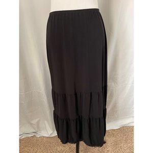 Wet Seal Black 2-Tier Maxi Bottom Ruffle Skirt